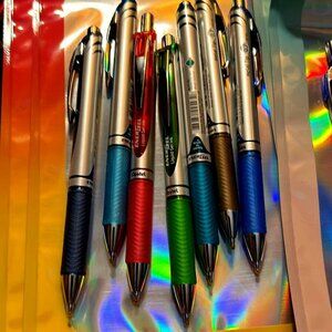 Pentel Energel Pens 0.7mm Pink, blue, green (7 ct) - NEW